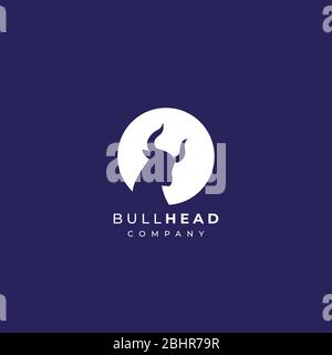 abstract clean bull head logo design , bull head pictorial logo design Stock Vector