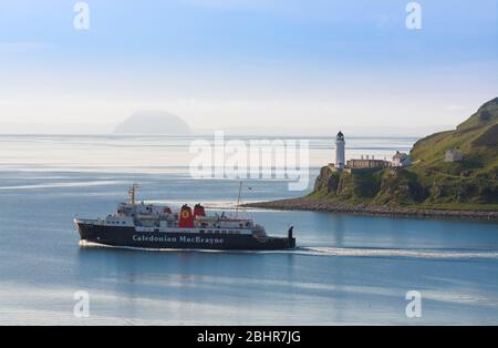 Davaar Island, by Campbeltown, Kintyre, Argyll with MV Isle of Arran Stock Photo