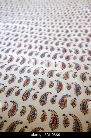 Qalamkar Iranian woodblock printed textile Stock Photo