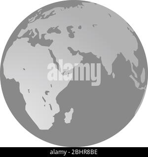 A grayscale (black and white) illustration of the Planet Earth Stock Vector