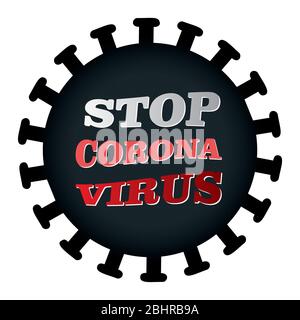 Stop coronavirus icon. 2019-nCoV Novel Coronavirus Bacteria. Pandemic medical concept. Stock Vector