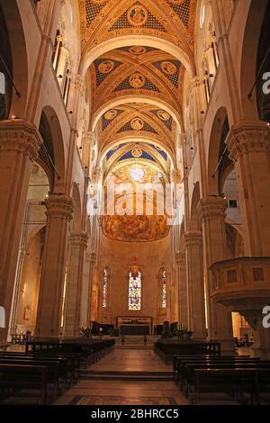 Inside Lucca Cathedral is a Roman Catholic cathedral dedicated to Saint Martin of Tours in Lucca, Tuscany, Italy Stock Photo