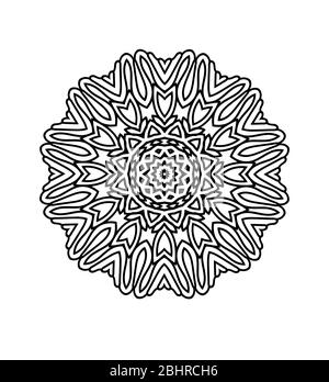 Zentangle art for coloring book. Ethnic fractal mandalas Stock Photo
