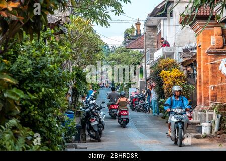 Street view of Ubud Art Street, Bali Island Stock Photo