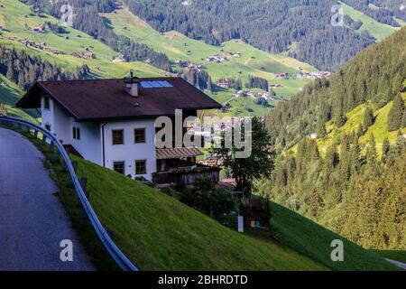Chalet in the Tux Valley on a Summer Day Stock Photo