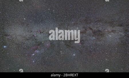 Part of the Milky way galaxy taken on the winter sky from Romania Stock Photo