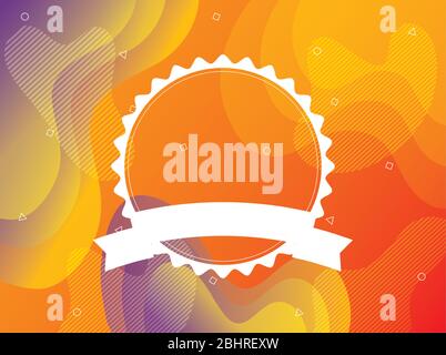 orange vibrant colors background with circle lace Stock Vector