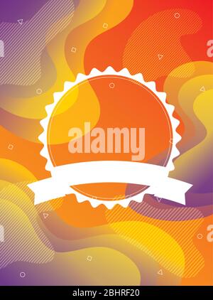 orange vibrant colors background with circle lace Stock Vector
