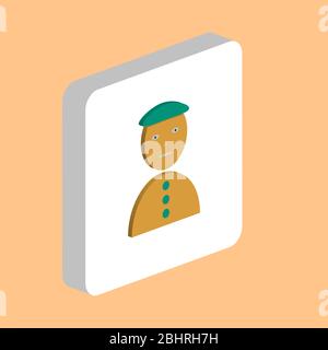 Happy Clown Jester Simple vector icon. Illustration symbol design template for web mobile UI element. Perfect color isometric pictogram on 3d white sq Stock Vector
