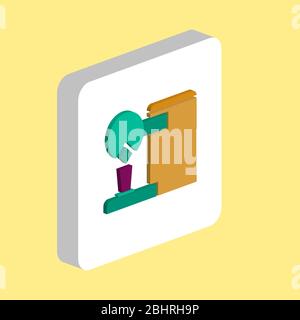 Coffee Maker Simple vector icon. Illustration symbol design template for web mobile UI element. Perfect color isometric pictogram on 3d white square. Stock Vector