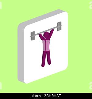 Weightlifter, Lifting Simple vector icon. Illustration symbol design template for web mobile UI element. Perfect color isometric pictogram on 3d white Stock Vector