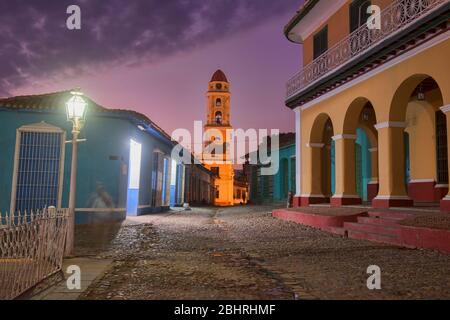 Tower of St. Francis of Assisi Convent and Church in UNESCO World Heritage Trinidad, Cuba Stock Photo