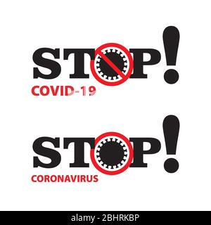 Stop coronavirus icon. 2019-nCoV Novel Coronavirus Bacteria. The fight against virus. Stock Vector