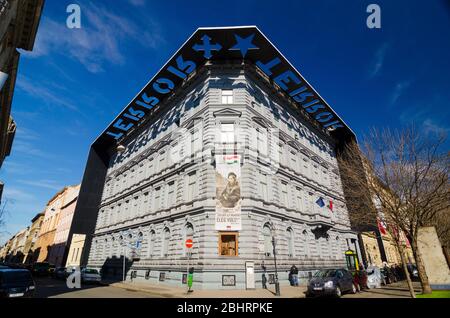 BUDAPEST, HUNGARY - FEBRUARY 22, 2016: House of Terror or Terror Haza is a museum in Budapest, Hungary. Stock Photo