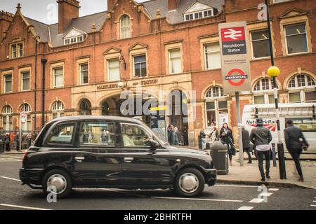 London- Marylebone Train Station, a central London railway terminus connecting the National Rail Network and the London Underground Stock Photo