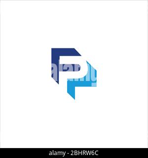 Initial letter fp logo or pf logo vector design templates Stock Vector