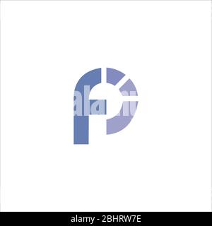 Initial letter fp logo or pf logo vector design templates Stock Vector