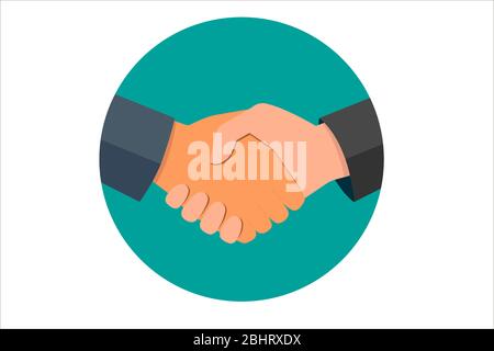 Circle business handshake icon. Handshake of business partners. Business handshake.  Stock Vector
