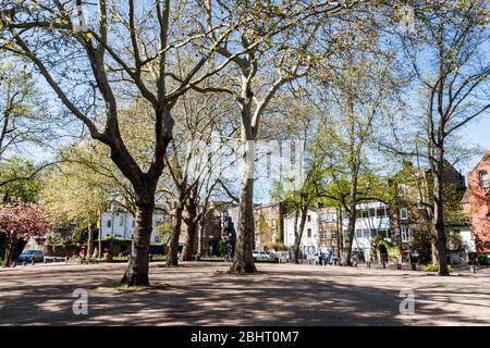 Pond Square in Highgate Village during the coronavirus pandemic lockdown, London, UK Stock Photo