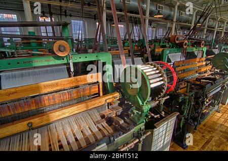 Draper looms at the Lowell National Park, Lowell, Massachusetts Stock Photo