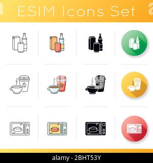 Food items icons set Stock Vector