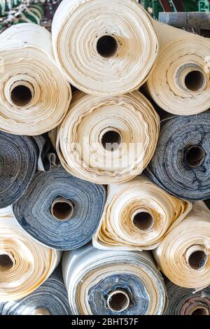 Spools of yarn in the museum at the Lowell National Park, Lowell, Massachusetts Stock Photo