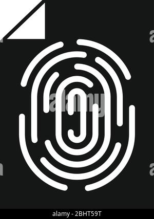 Paper fingerprint icon. Simple illustration of paper fingerprint vector icon for web design isolated on white background Stock Vector