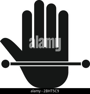 Palm authentication scan icon. Simple illustration of palm authentication scan vector icon for web design isolated on white background Stock Vector
