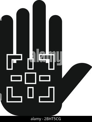 Palm biometric authentication icon. Simple illustration of palm biometric authentication vector icon for web design isolated on white background Stock Vector