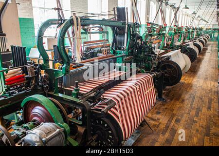 Draper looms at the Lowell National Park, Lowell, Massachusetts Stock Photo