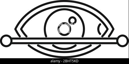Eye scanning authentication icon. Outline eye scanning authentication vector icon for web design isolated on white background Stock Vector