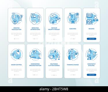 Healthy lifestyle onboarding mobile app page screen with concepts Stock Vector