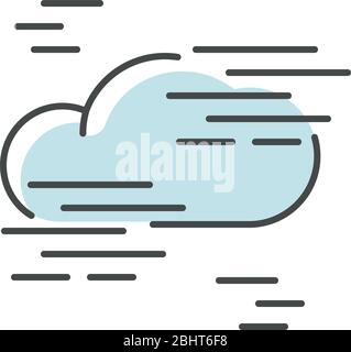 Fog blue RGB color icon Stock Vector