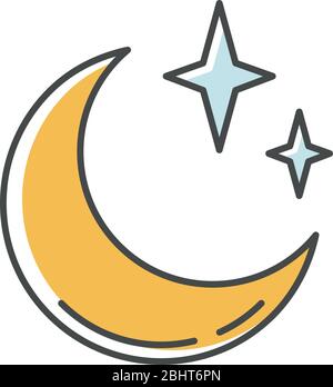 Clear night sky RGB color icon Stock Vector
