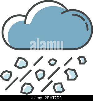 Mixed rain blue RGB color icon Stock Vector