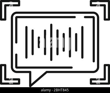Voice chat authentication icon. Outline voice chat authentication vector icon for web design isolated on white background Stock Vector