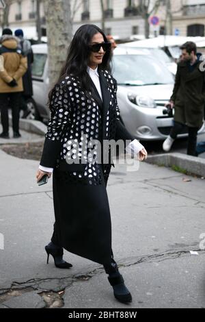 Nausheen Shah attending the Mugler show during Paris  Fashion Week Feb 26,2020- Photo: Runway Manhattan/Valentina Ranieri  ***For Editorial Use Only** Stock Photo
