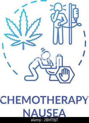 Chemotherapy nausea concept icon Stock Vector