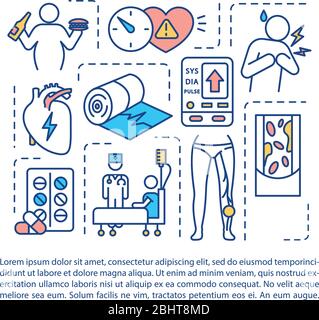 Cardiovascular diseases concept icon with text Stock Vector