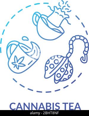Cannabis tea concept icon Stock Vector