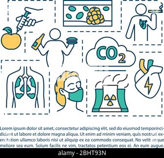Cardiovascular diseases factors concept icon with text Stock Vector
