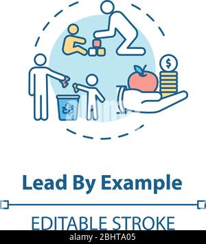 Lead by example concept icon Stock Vector