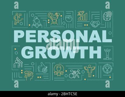 Personal growth green word concepts banner Stock Vector