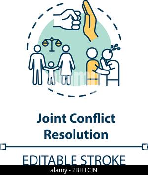 Joint conflict resolution concept icon Stock Vector