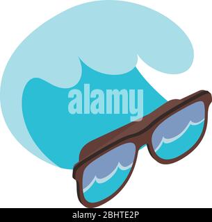 Summer time icon, isometric style Stock Vector