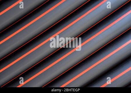 Industrial hose on a construction site. Stock Photo