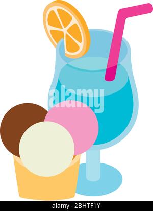 Sweet summer icon, isometric style Stock Vector