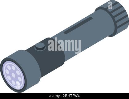 Flashlight icon, isometric style Stock Vector