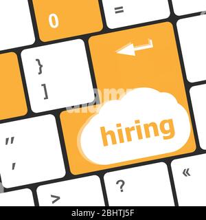 hiring key on computer keyboard, enter button Stock Photo