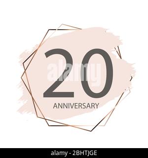 Celebrating 20 Anniversary emblem template designposter background. Vector Illustration Stock Vector